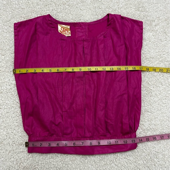 Vintage Eber San Francisco Fushia Button Back Blouse - Picture 6 of 8